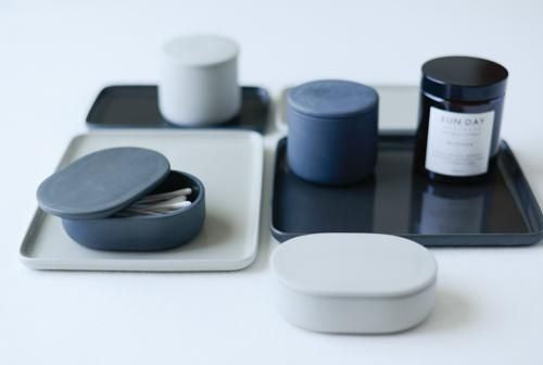 Porcelain Container Oval Black