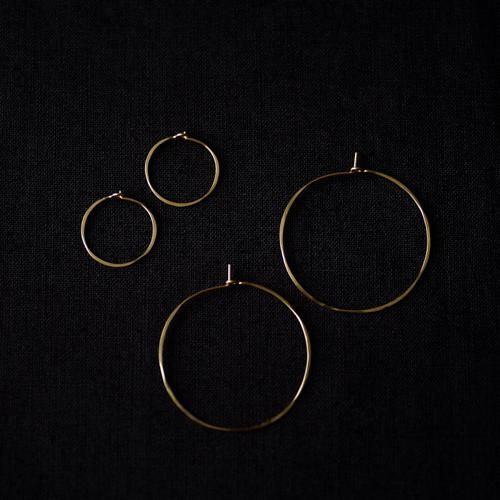 Round Hoop Earrings, Large, Gold