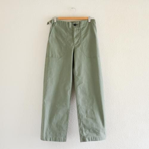Khaki Cotton Straight Pants