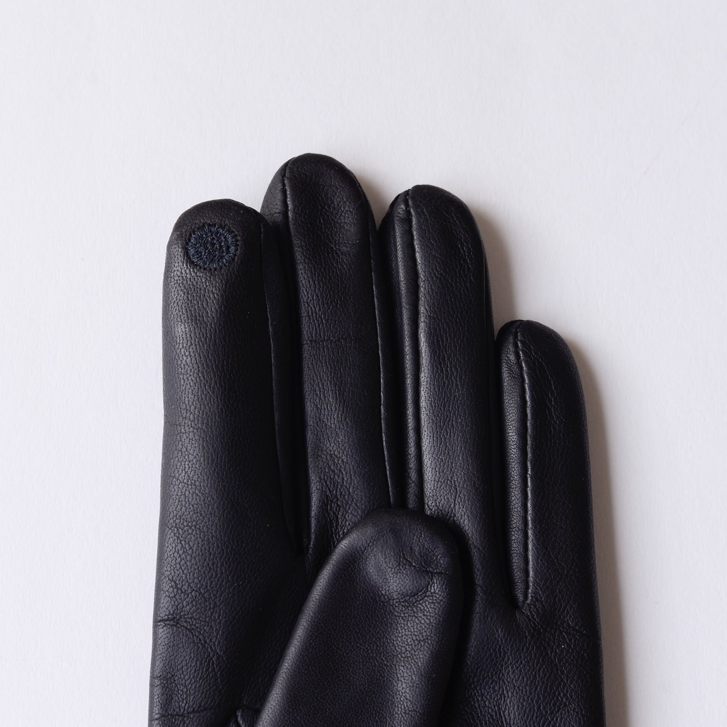 Silk-lined 2-button leather gloves in Black