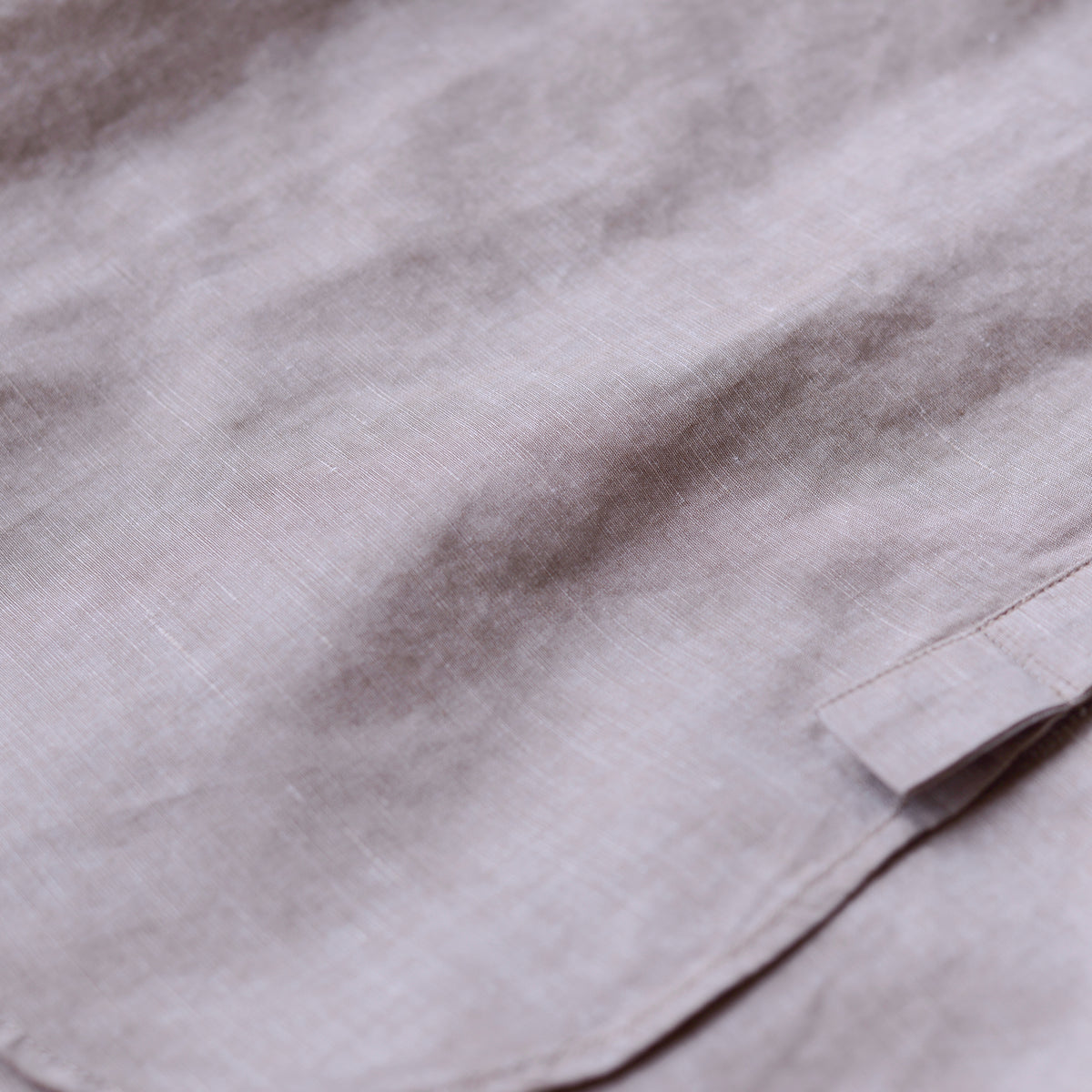 Cotton Linen Concealed Button Shirt Beige