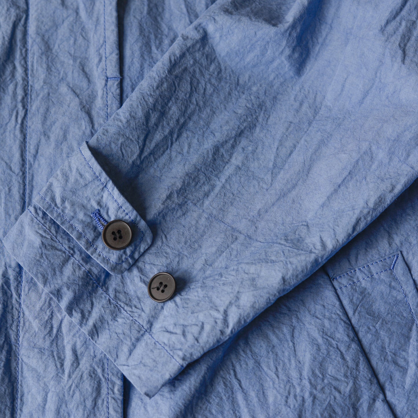 コットンリネンバルマカーンコート Blue