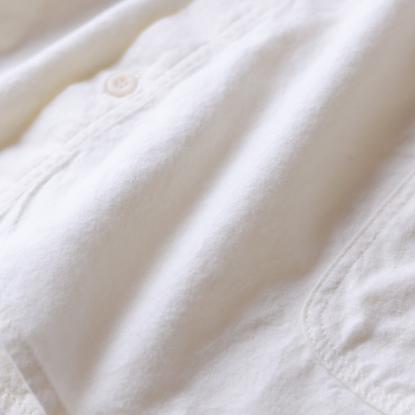 Brushed cotton high neck shirt Off White