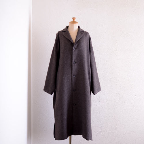 Soft wool long coat Brown