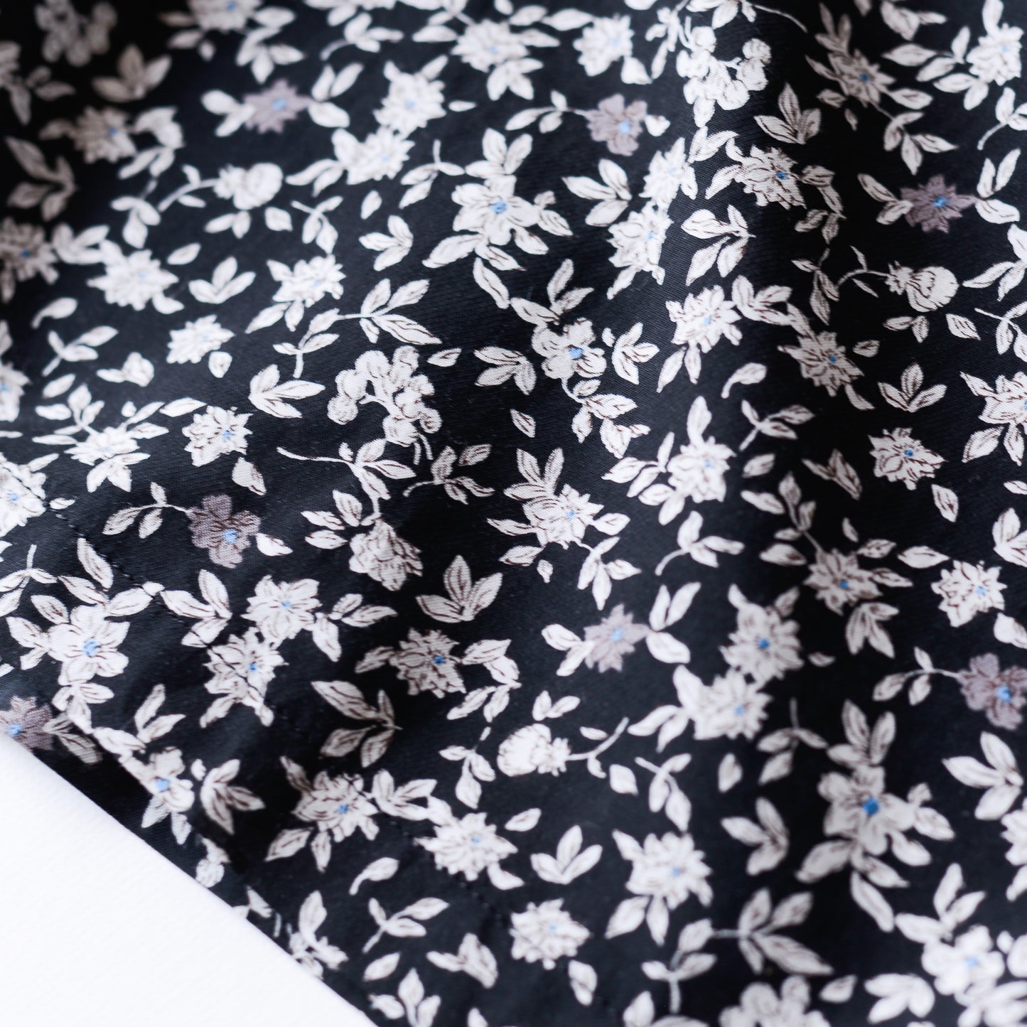 Cotton Cupra Flower Blouse Black