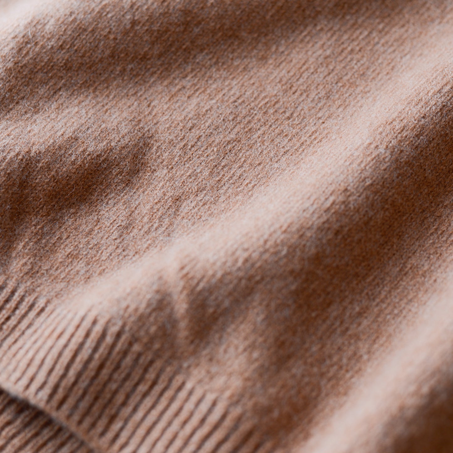 Wool and cashmere high-neck sweater in Camel