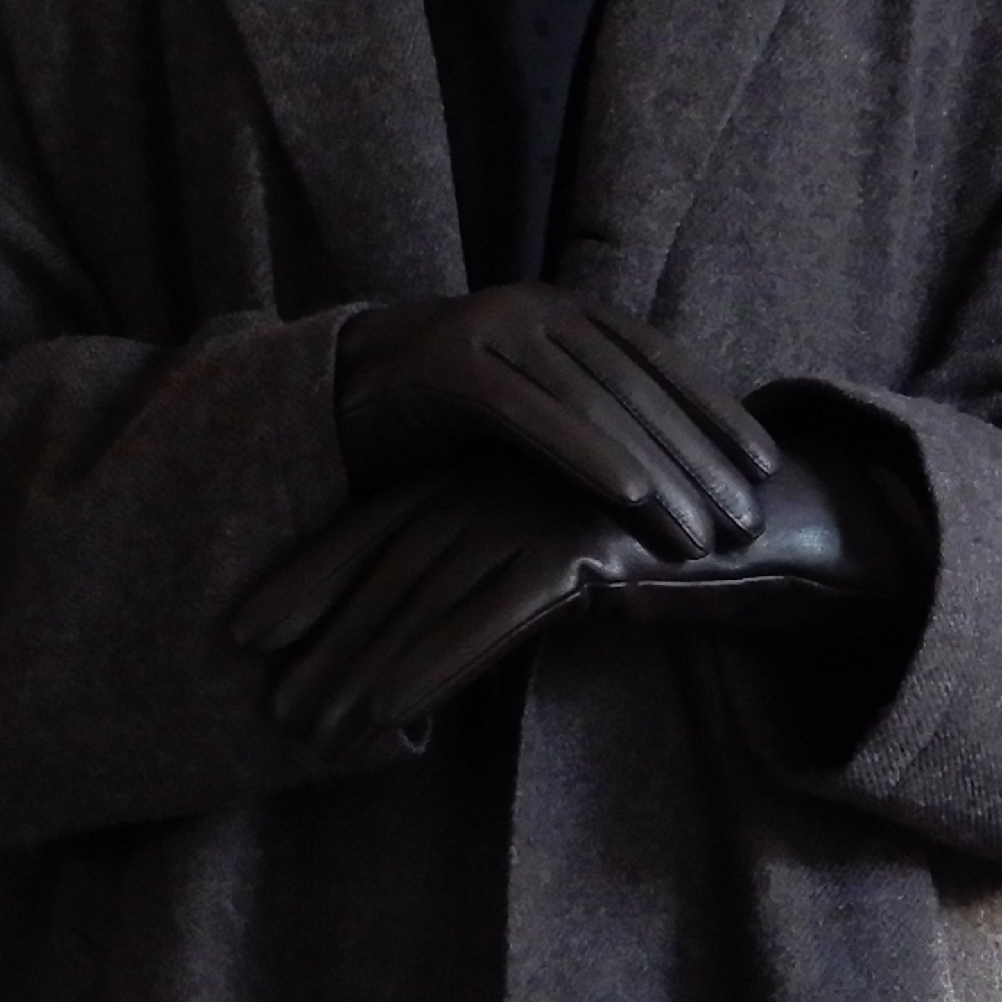 Cashmere-lined leather gloves, Brown