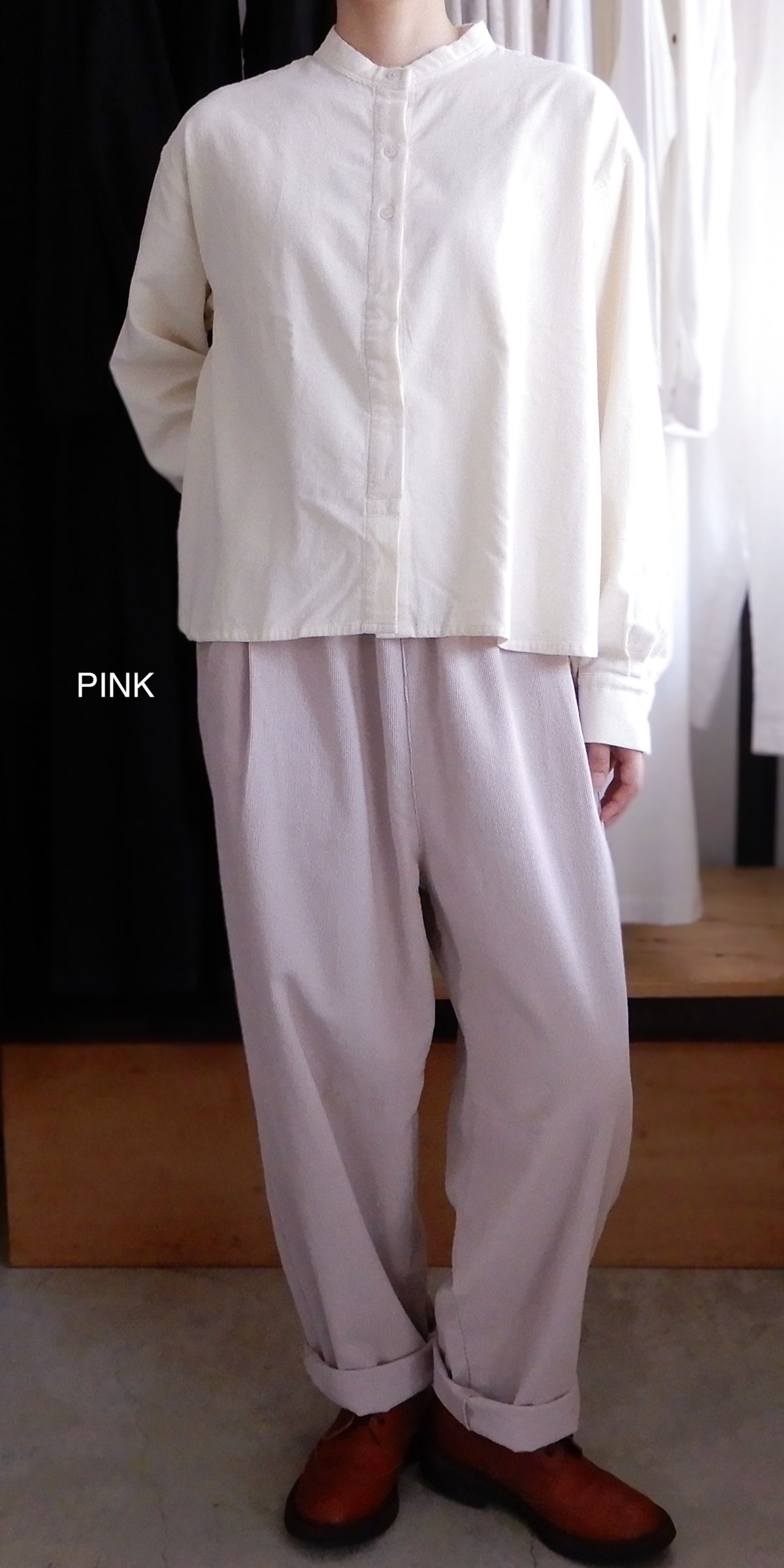 コットンイージーバレルパンツ Black