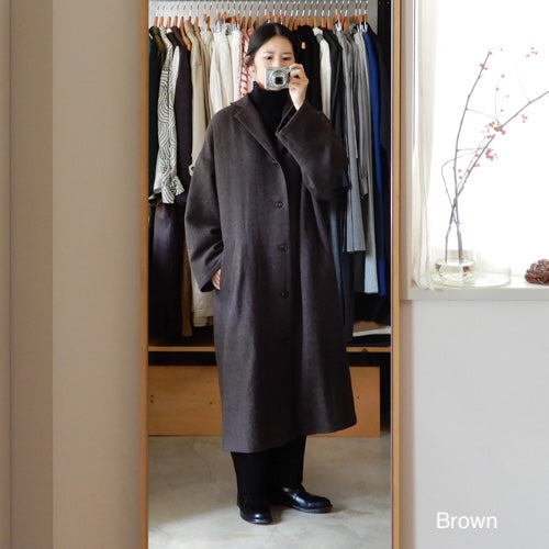 Soft Wool Long Coat Black