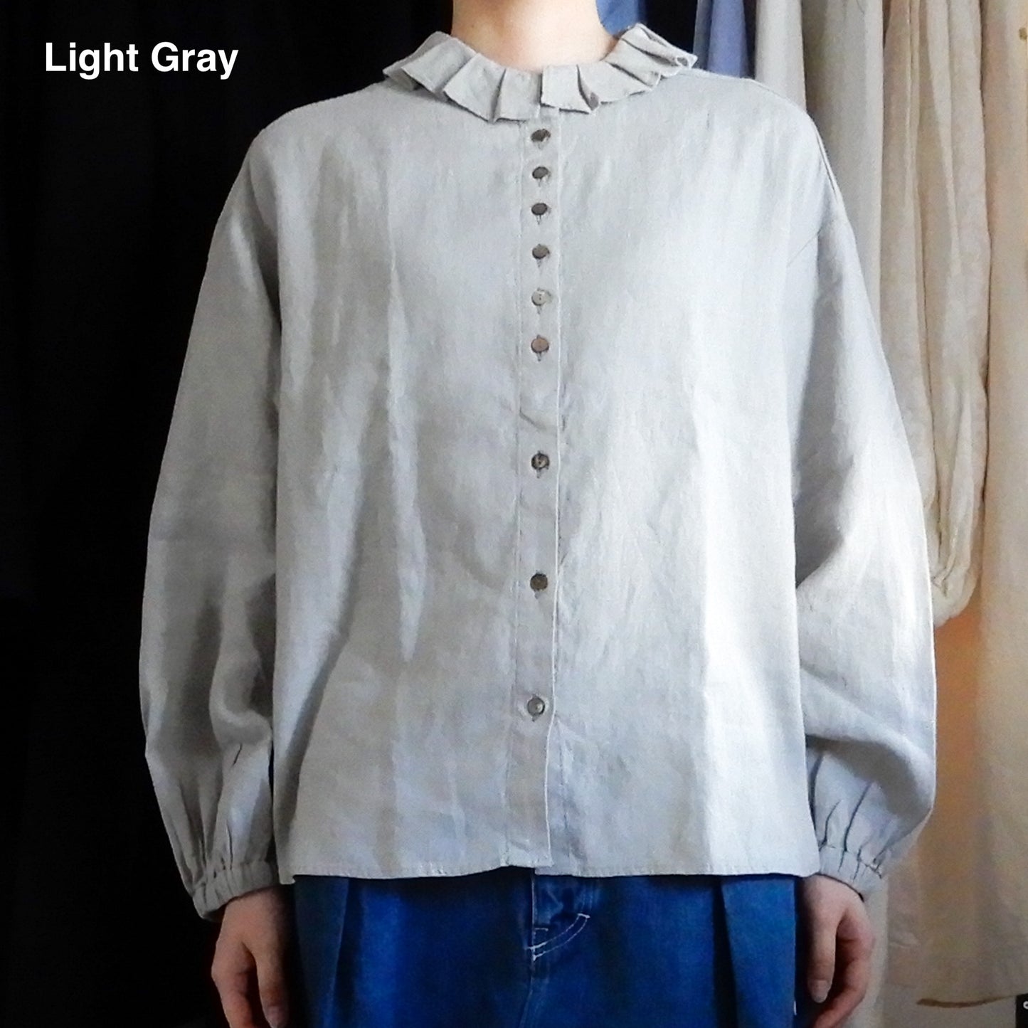 リネンタックカラーブラウス Off White