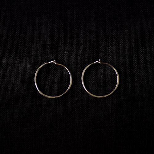 Round Hoop Earrings, Small, Silver
