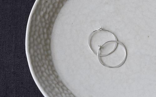 Round Hoop Earrings, Small, Silver