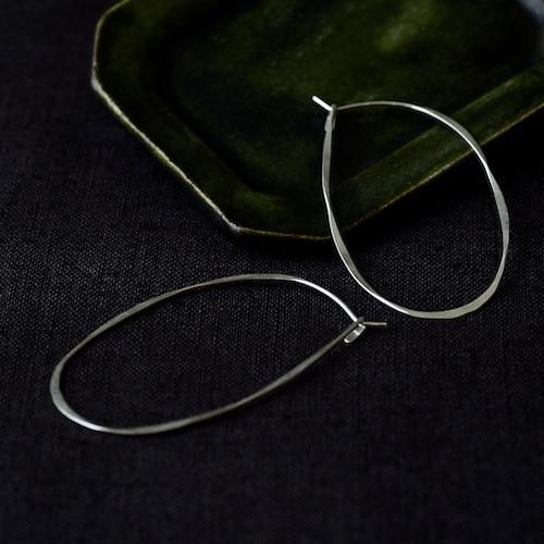 Oval Hoop Earrings, Large, Silver