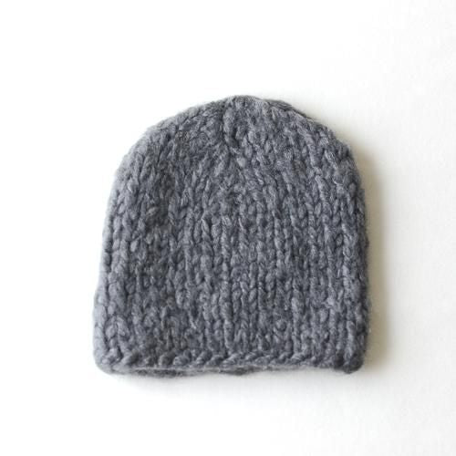 Pure Cashmere Knit Cap Gray