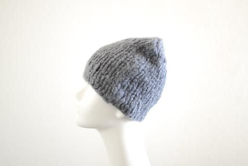 Pure Cashmere Knit Cap Gray