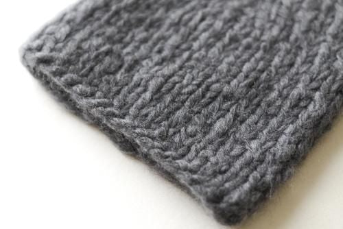 Pure Cashmere Knit Cap Gray