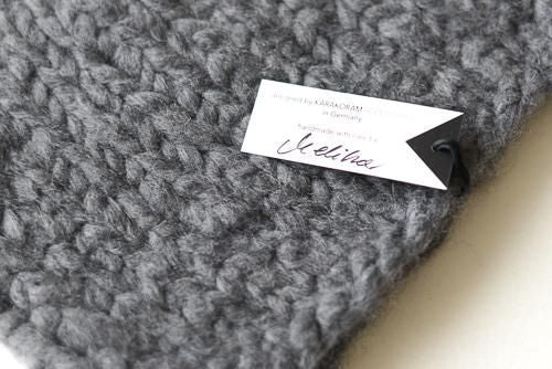 Pure Cashmere Knit Cap Gray