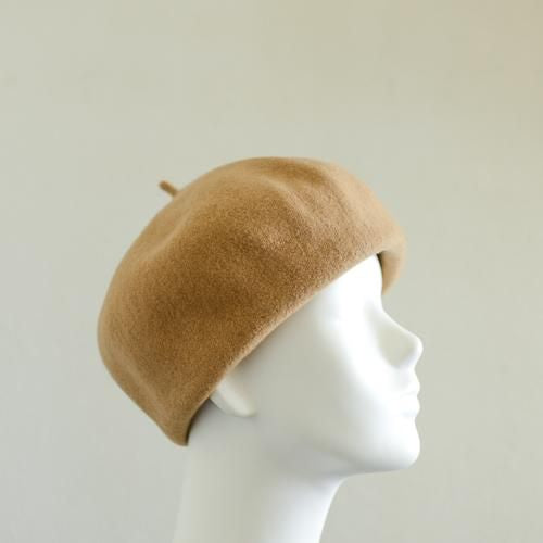Wool Roll-Up Beret, Camel