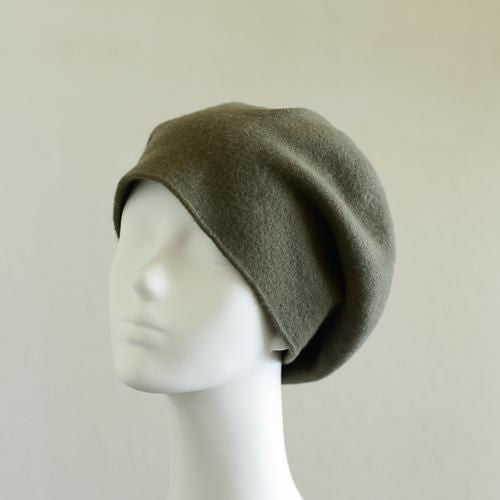 Kahki Wool Roll-Up Beret