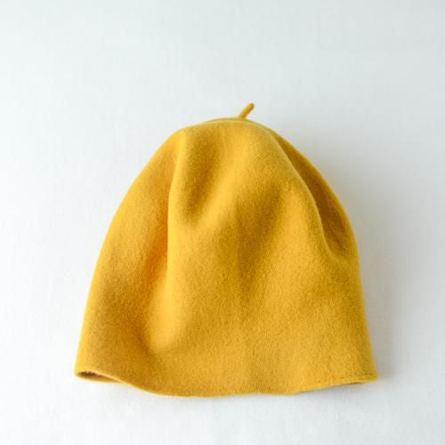 Wool Roll-Up Beret Marigold