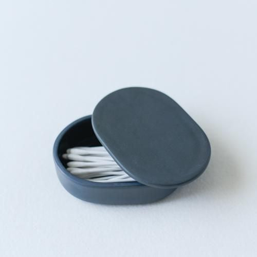 Porcelain Container Oval Black