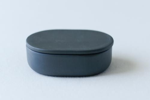 Porcelain Container Oval Black