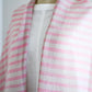 Handwoven Cashmere Stole Border Pink
