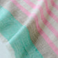 Handwoven Cashmere Stole Border Pink