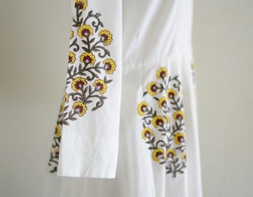 Cotton Honey Flower Dress Off White