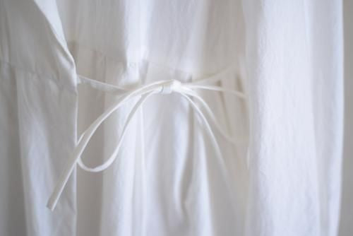 Shawl Collar Cache-Coeur Dress Off White
