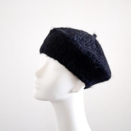 Alpaca Wool Beret Black