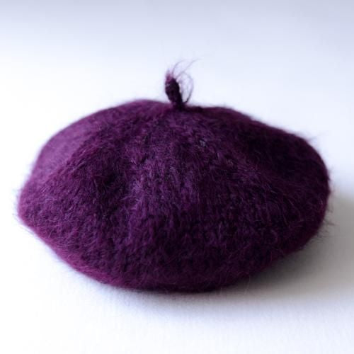Alpaca wool beret Bordeaux