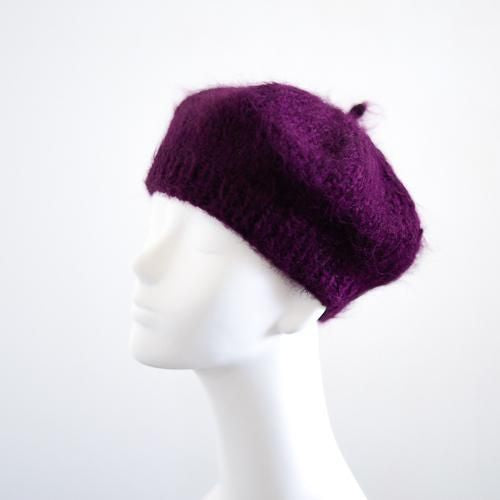 Alpaca wool beret Bordeaux