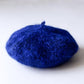 Alpaca wool beret Blue x Black