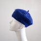 Alpaca wool beret Blue x Black