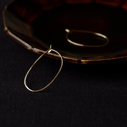 Oval Hoop Earrings, Small, Gold