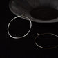 Round Hoop Earrings, Large, Silver