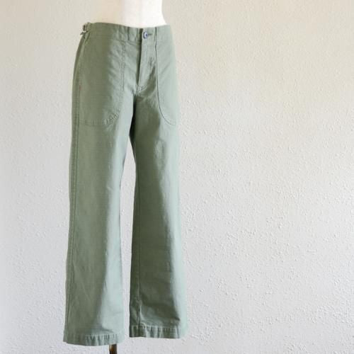 Khaki Cotton Straight Pants