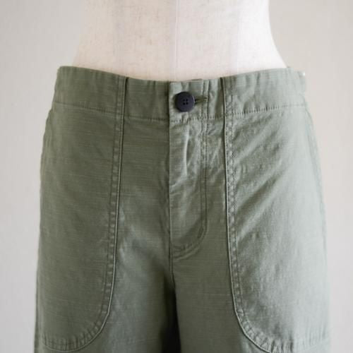 Khaki Cotton Straight Pants