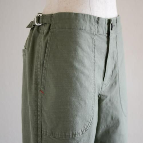 Khaki Cotton Straight Pants