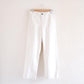 Cotton Straight Pants Off White
