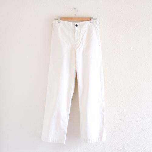 Cotton Straight Pants Off White
