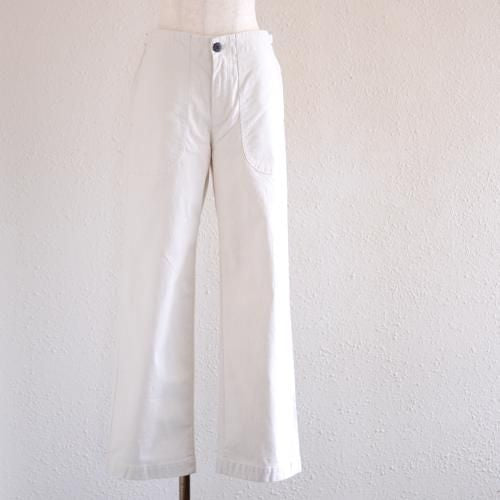 Cotton Straight Pants Off White