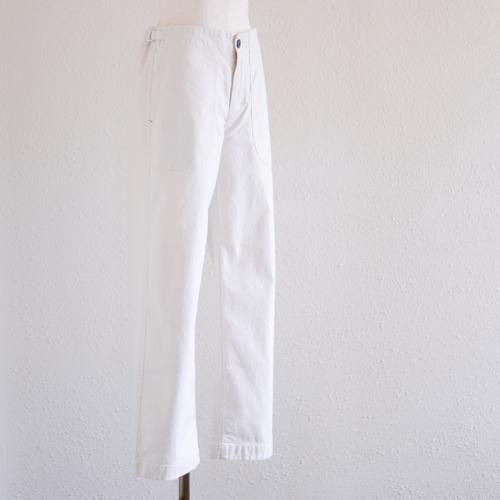 Cotton Straight Pants Off White
