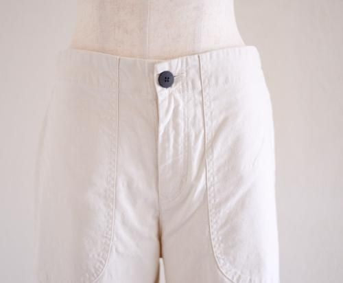 Cotton Straight Pants Off White