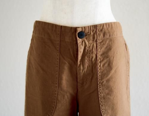 Cotton Straight Pants, Camel
