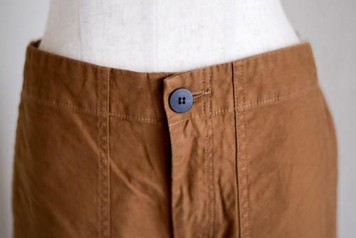 Cotton Straight Pants, Camel