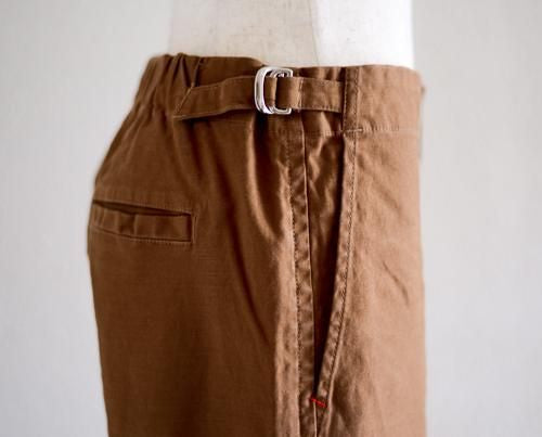 Cotton Straight Pants, Camel