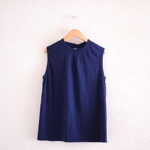 Cotton Semi-Turtle Tank Top Navy