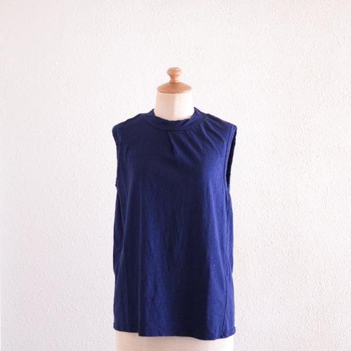 Cotton Semi-Turtle Tank Top Navy